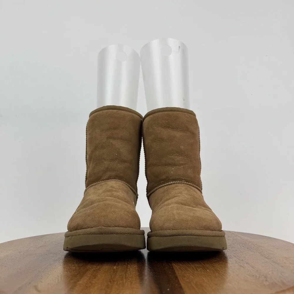 Womens Ugg Classic Short II‎ Chestnut Shearling Lined Comfort Boots Size 6 M GUC